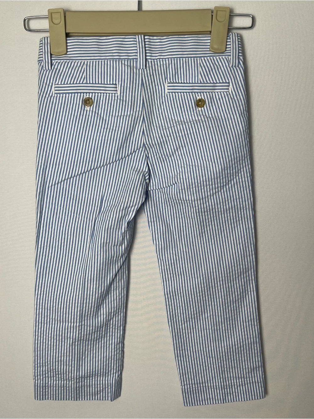 Janie & Jack Seer Sucker Pants Light Blue Stripe Cotton Boys Size 2T Preppy - Picture 6 of 9